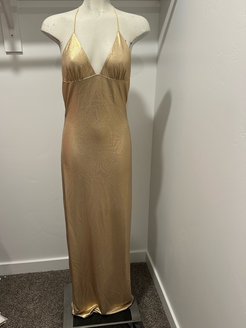 New I.AM.GIA Gold Backless Butterfly-Detail Gown Sexy Dress Size M - Picture 5 of 11